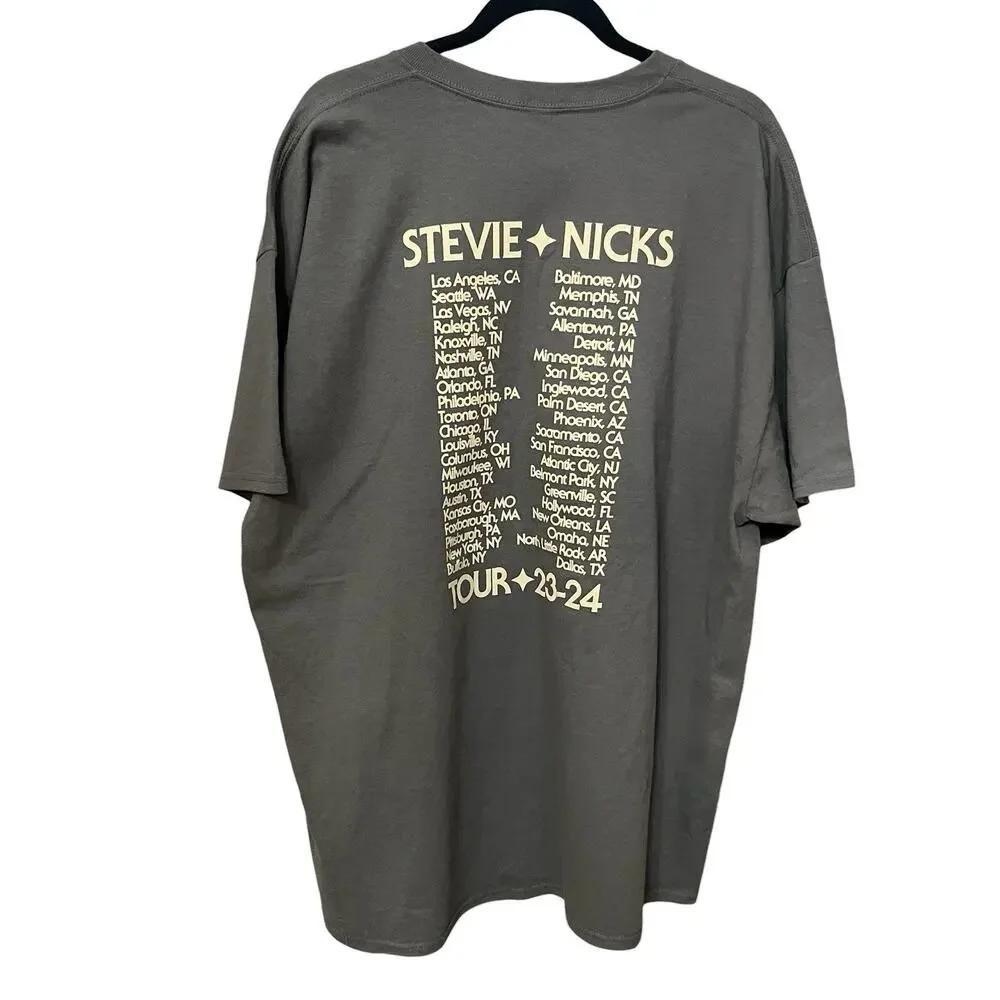 Stevie Nicks Concert Tour Tshirt 2XL Unisex Short Sleeve Gray 2023 2024